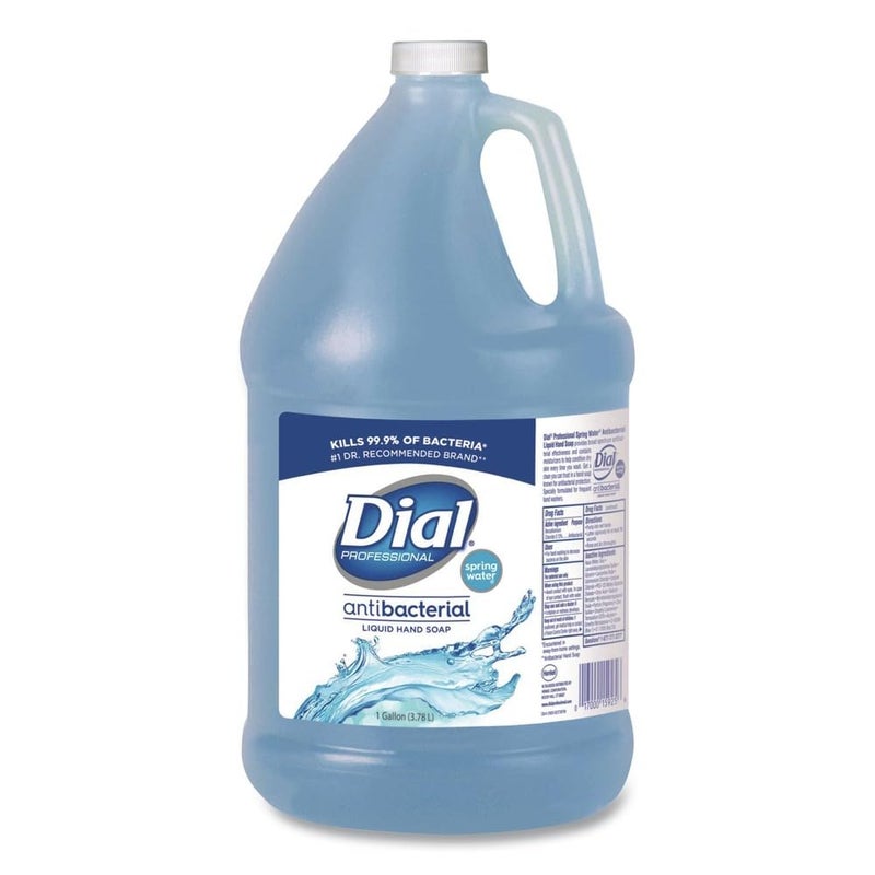 Dial 15926EA Antibacterial Liquid Hand Soap, Spring Water Scent, 1 gal Bottle - Image 1