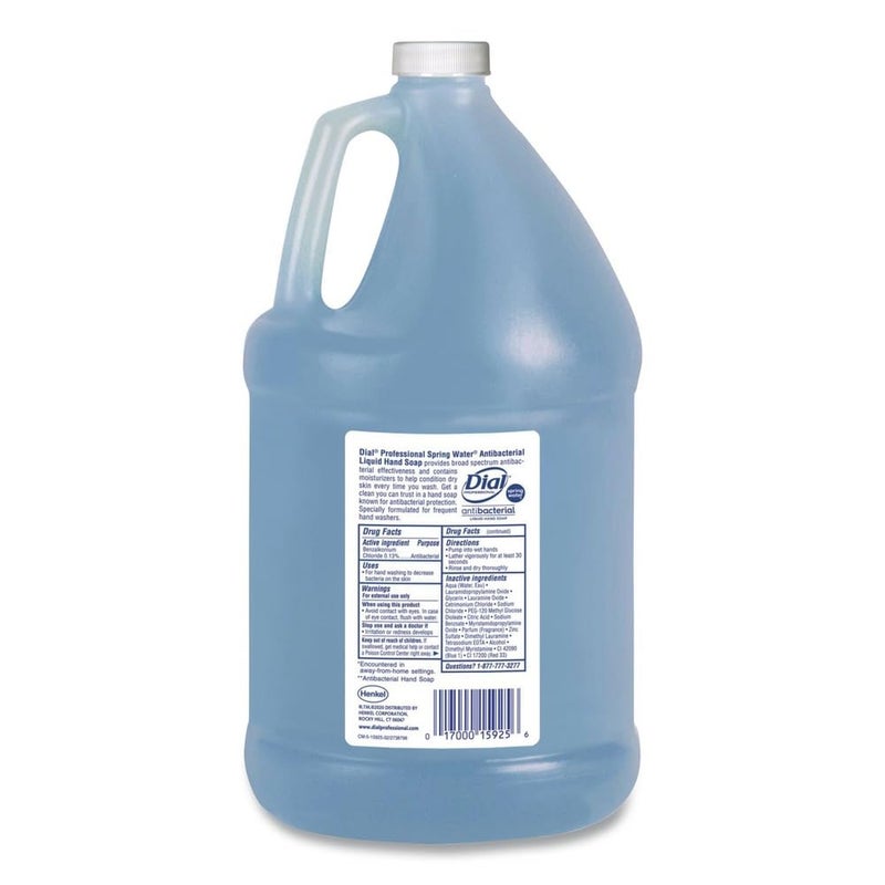 Dial 15926EA Antibacterial Liquid Hand Soap, Spring Water Scent, 1 gal Bottle - Image 2