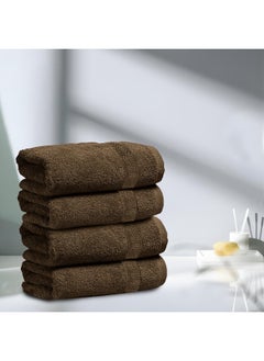 Rest Bath Towel Set Of 4 Wood Brown Cotton Towel 70X140Cm , 47X55 Inch Luxury Hotel Towel Set Absorbent Durable Lightweight Washable Quick Dry Spa Quality Beach Pool Family Bath Towel.  - Image 1