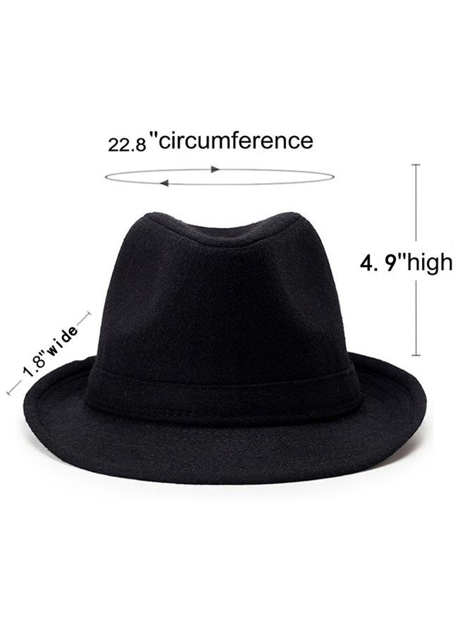FALETO Unisex Classic 20s Trilby Fedora Hat with Band Casual Jazz Cap Manhattan, Grey, One size - Image 4