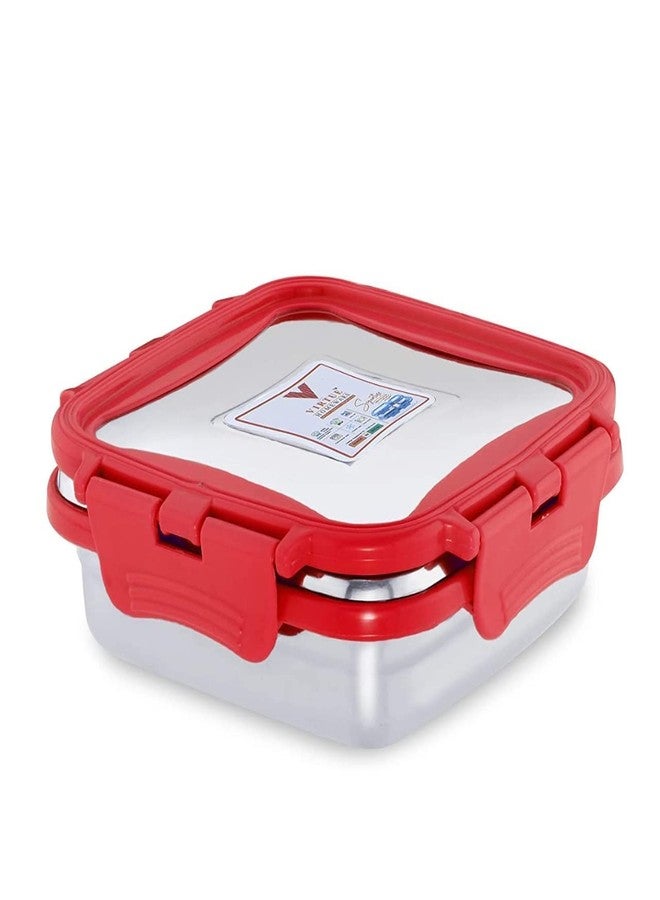 SHOPOBOX صندوق غداء من الفولاذ المقاوم للصدأ من SHOPOBOX مع غطاء محكم الإغلاق مانع للتسرب، صندوق طعام/صندوق غداء للأولاد والبنات للمكتب/المدرسة (متعدد الألوان) (300 مل) - Image 1