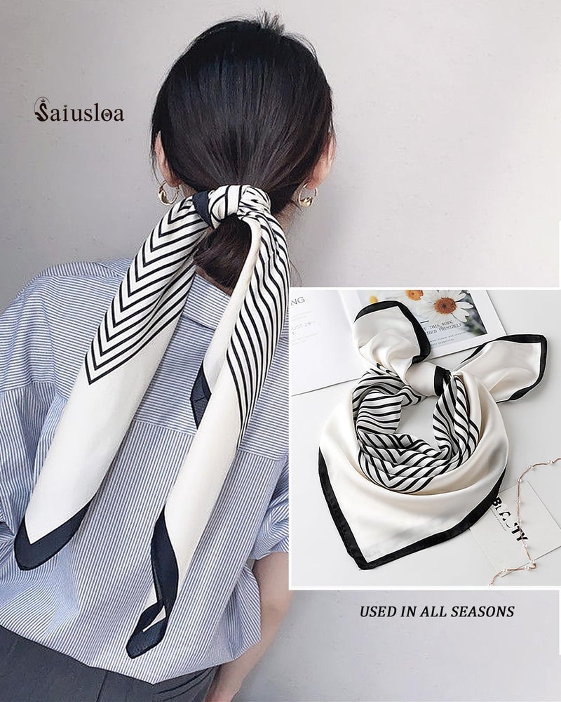 Saiusloa Neck Scarf For Womens Silky Head Scarves Hair Bandanas Square Scarf Fashion Accessories lightweight 27.5 * 27.5inch-9 - Image 2