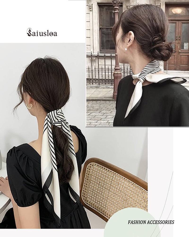 Saiusloa Neck Scarf For Womens Silky Head Scarves Hair Bandanas Square Scarf Fashion Accessories lightweight 27.5 * 27.5inch-9 - Image 5