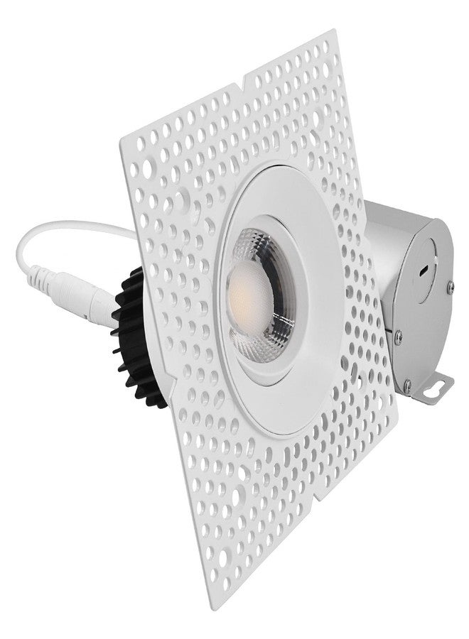 LUXRITE 3-Inch LED Gimbal Adjustable Trimless Spotlight with J-Box, Push N’ Lock, 5CCT 2700K-50000K, 360° Swivel & 15° Tilt, 12W, 1100LM, CRI90, Dual Dimmable, 38° Beam, IC Rated, Damp Rated - Image 1