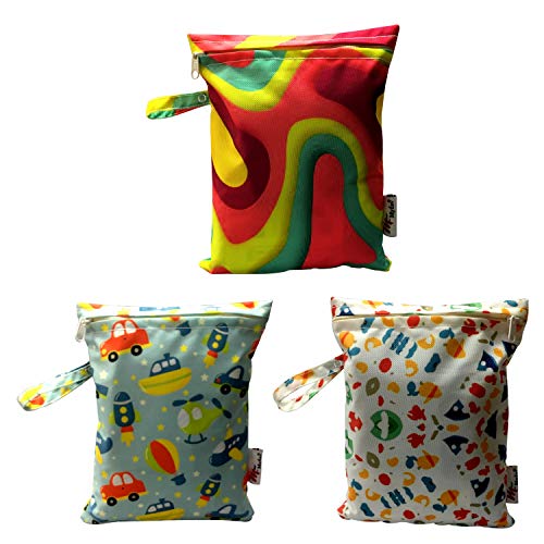 Myfav MY FAV Waterproof Wet Bag | Washable & Reusable Storage Pouch | Wet & Dry Organizer for Travel; Beach; Pool; Stroller; Diapers; Dirty Gym Clothes; Wet Swimsuits & Toiletries-Pack of 3 - Image 1