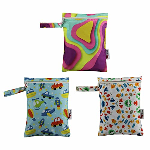 Myfav MY FAV Waterproof Wet Bag | Washable & Reusable Storage Pouch | Wet & Dry Organizer for Travel; Beach; Pool; Stroller; Diapers; Dirty Gym Clothes; Wet Swimsuits & Toiletries-Pack of 3 - Image 2