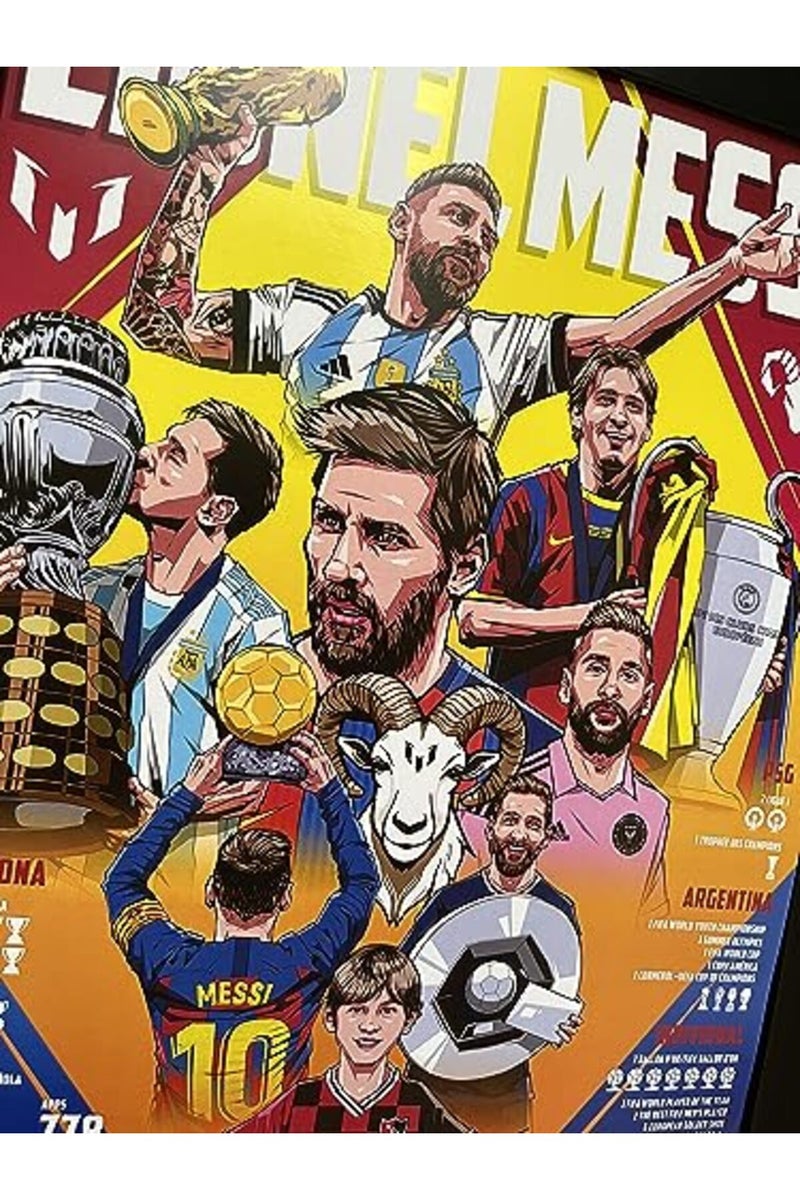 SINCE 7 STORE Lionel Messi Legendary Career Framed Poster - Image 2