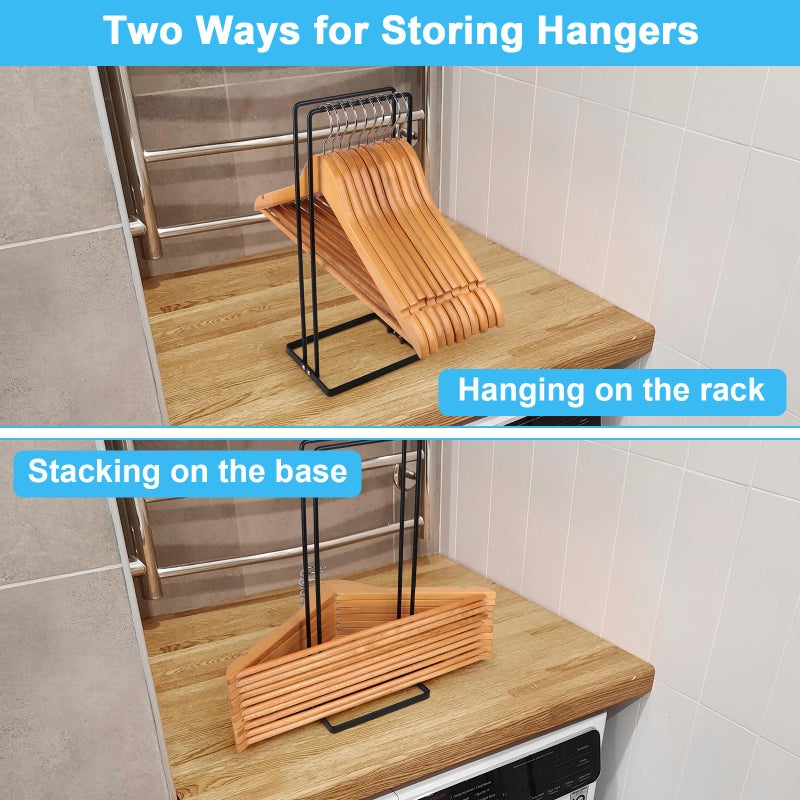 Seropy Hanger Stacker 2 Pack, Clothes Hanger Holder Organizer for Closet Laundry Room, Organizer Stacker for Coat Wire Hangers,Hanger Rack Stand Caddy for Adult Kids Velvet Pants Hangers Storage - Image 2