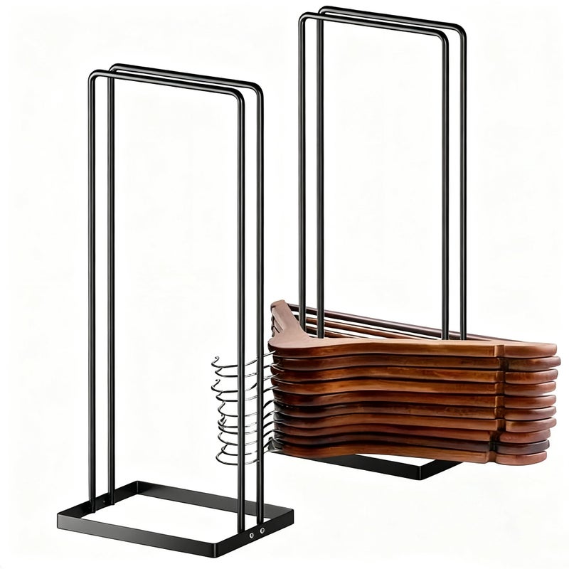 Seropy Hanger Stacker 2 Pack, Clothes Hanger Holder Organizer for Closet Laundry Room, Organizer Stacker for Coat Wire Hangers,Hanger Rack Stand Caddy for Adult Kids Velvet Pants Hangers Storage - Image 1
