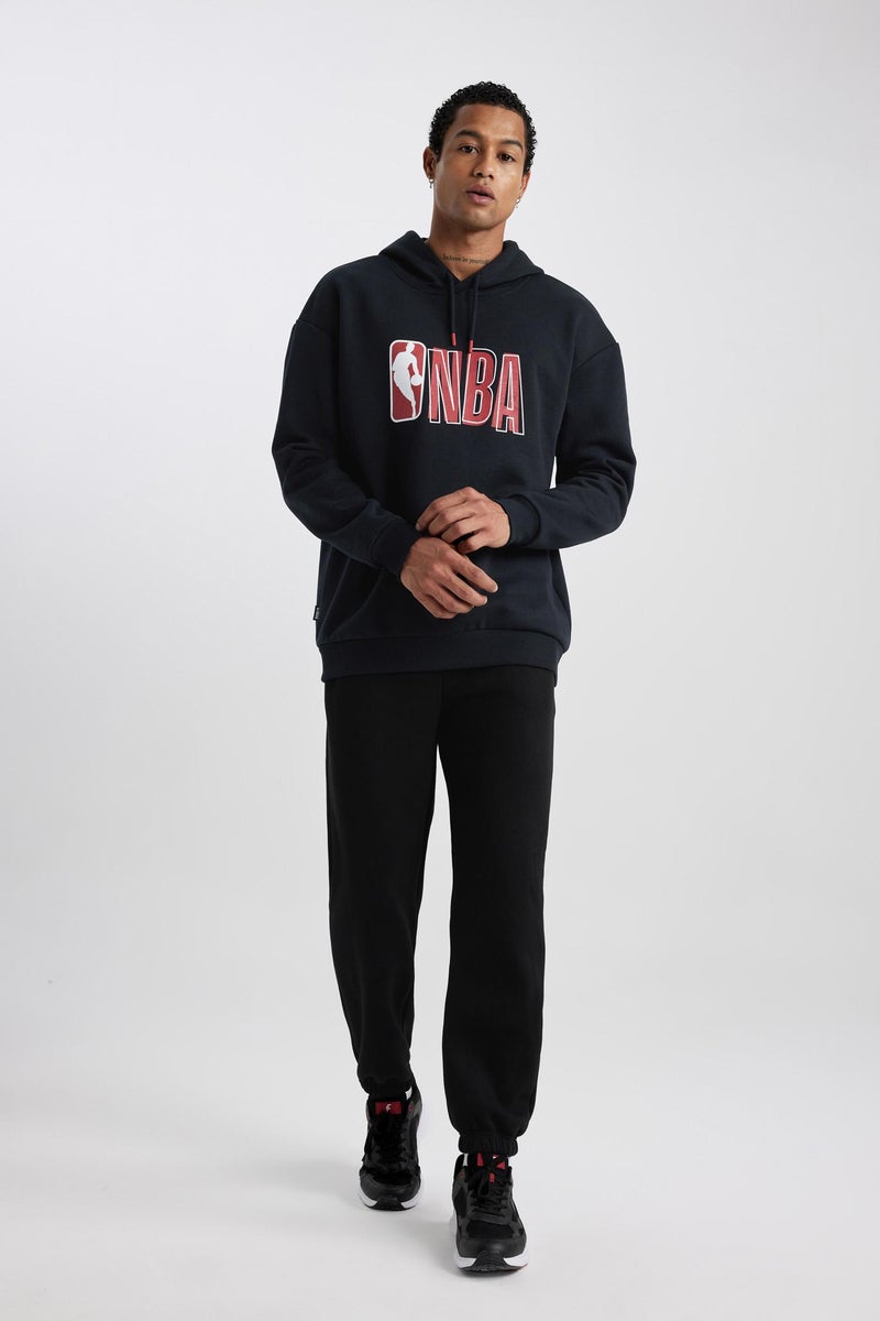 DeFacto Man DeFactoFit NBA Wordmark Boxy Fit Thick Sweatshirt  - Image 3