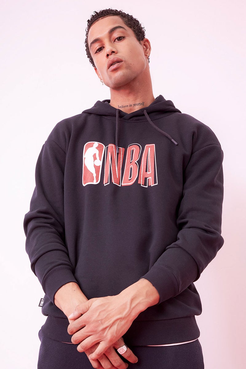 DeFacto Man DeFactoFit NBA Wordmark Boxy Fit Thick Sweatshirt  - Image 1