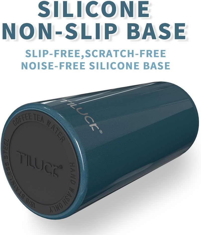 TILUCK Skinny Can Cooler for Slim Beer & Hard Seltzer, Stainless Steel, Doucle-Walled Stainless Steel Insulated Slim Cans, Standard 12 oz (Glitter Indigo) - Image 4
