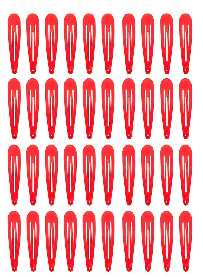PIDOUDOU 40 Counts Red Color Metal Snap Hair Clips 2 Inch Barrettes for Women Accessories - Image 1