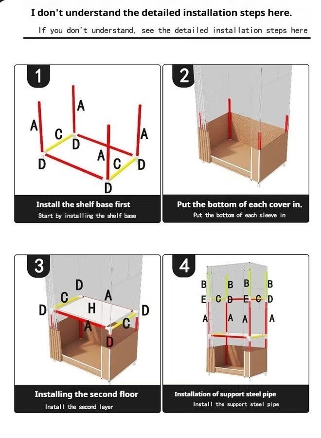 KIIUMI Portable Wardrobe Clothes Storage Cabinet Portable Closet Organizer with Non-woven Fabric Quick and Easy to Assemble Extra Strong and Durable - Image 3