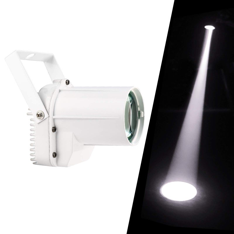 MADOWL Spotlight for Disco Ball Lights Pin Spot Light, White Led Beam Pinspot Light for Disco Ball Motors, 3w White Spot Lights for Parties  - Image 1