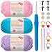 Coowayze Crochet Yarn for Beginners Cotton Yarn for Crocheting Knitting 3 Pack18 oz Amigurumi Yarn with EasytoSee StitchesThick and Soft Worsted Medium 4 CottonNylon Blend - Image 2