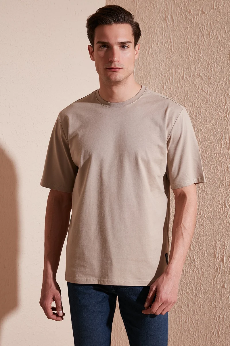 Buratti Cotton Back Printed Oversize Crew Neck T Shirt Men's T Shirt 5902636