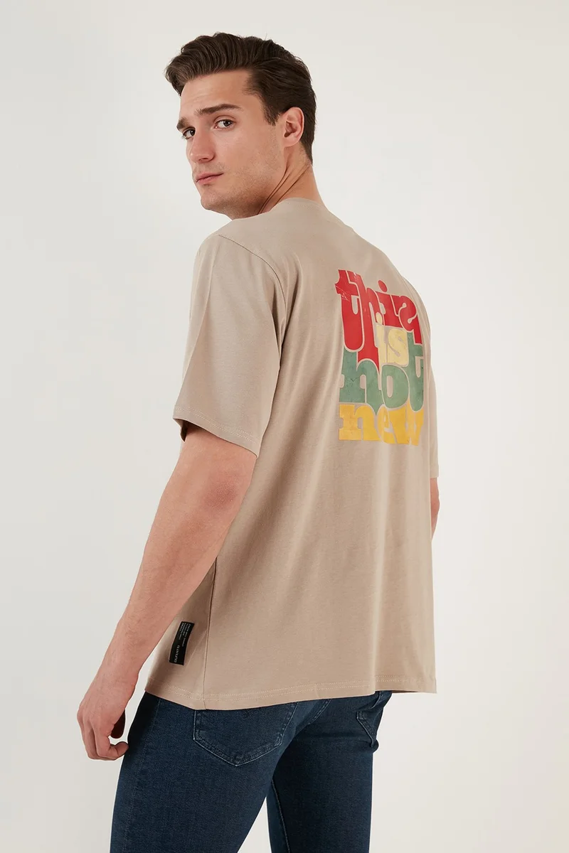 Buratti Cotton Back Printed Oversize Crew Neck T Shirt Men's T Shirt 5902636