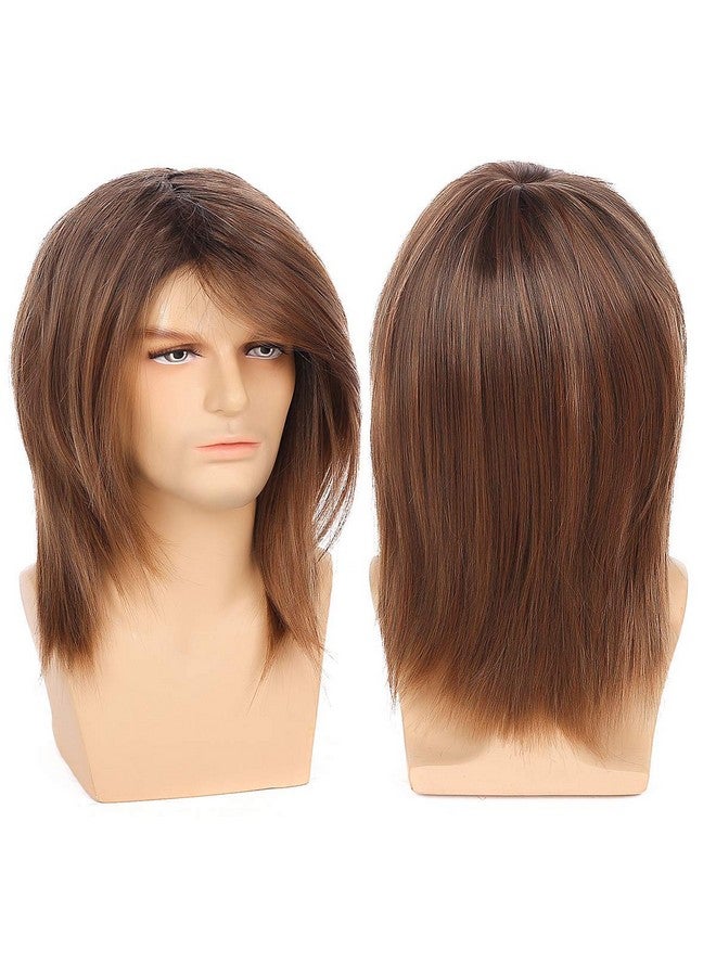 Baruisi Mens Wig Brown Long Straight Synthetic Cosplay Halloween Hair Wigs For Fancy Dress  - Image 2