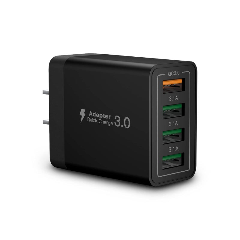 Aioneus USB Wall Charger Block,Aioneus 40W 4-Port Charging Block,QC 3.0 Fast USB Wall Plug for iPhone 15/14 Max/XR/X/8/7/6,Tablets,Charging Cube with Galaxy/Note/Edge,LG,Nexus,HTC,Google Pixel,and More - Image 1