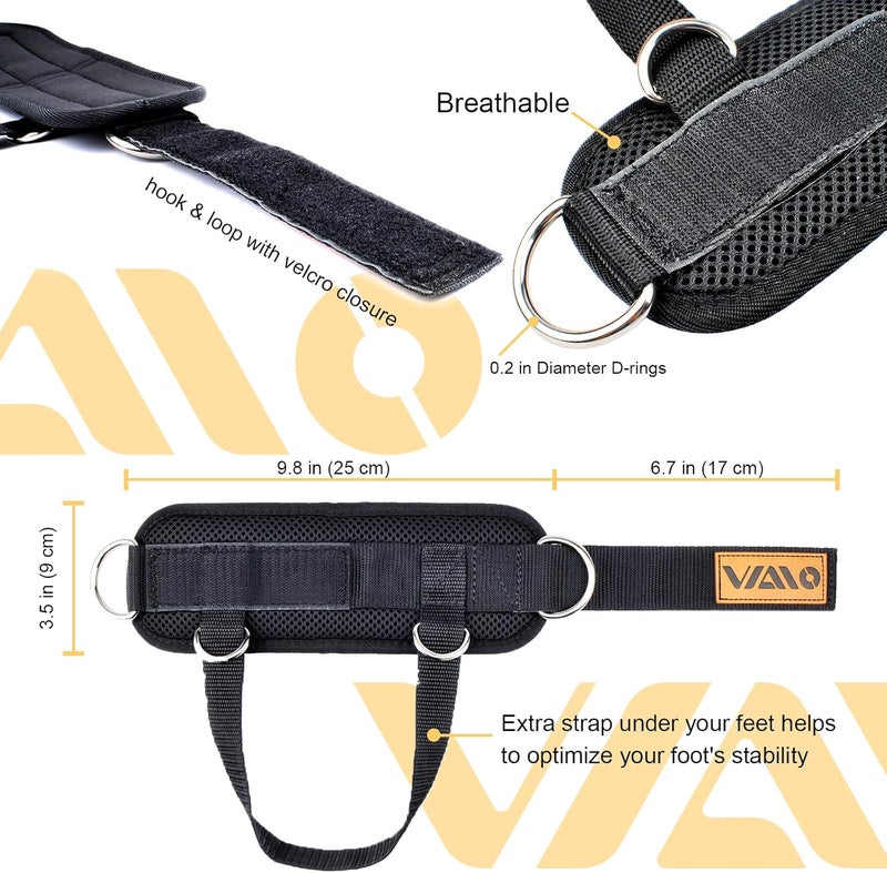 VAIIO Ankle Straps for Cable Machines,Adjustable Comfort fit Neoprene, Reinforce Double D-Ring - Premium Ankle Cuffs to Improve Abdominal Muscles, Lift The Butts, Tone The Legs for Men & Women - Image 2