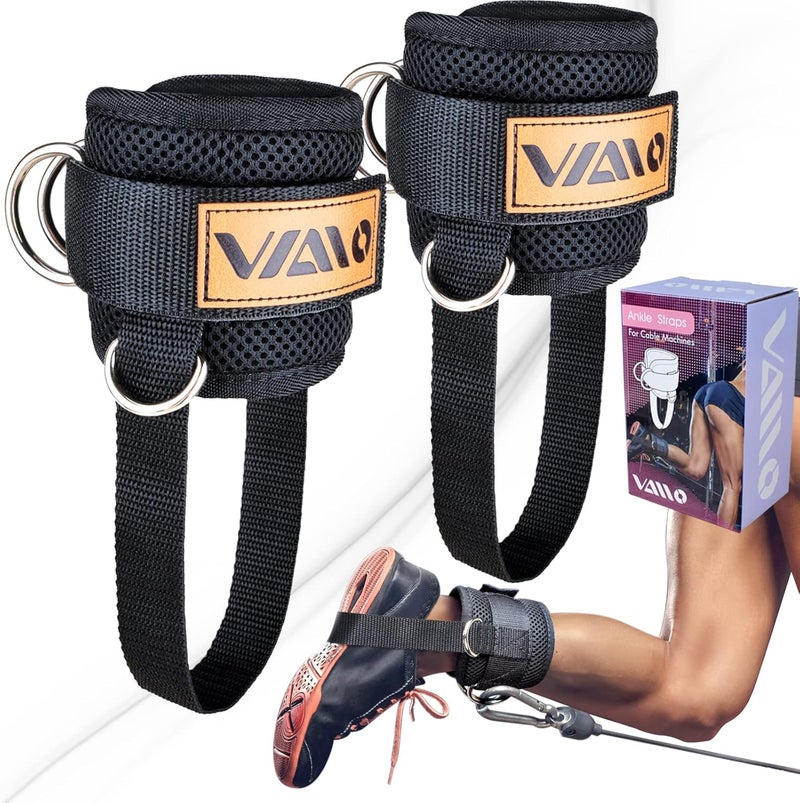 VAIIO Ankle Straps for Cable Machines,Adjustable Comfort fit Neoprene, Reinforce Double D-Ring - Premium Ankle Cuffs to Improve Abdominal Muscles, Lift The Butts, Tone The Legs for Men & Women - Image 1