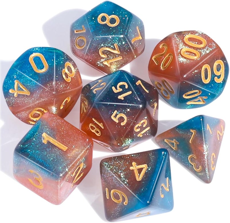 CiaraQ DND Polyhedral Dice Set with a Black Dice Bag for D&D RPG MTG Role Playing Table Games - Image 1