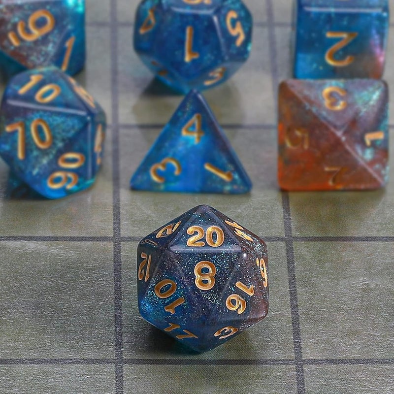 CiaraQ DND Polyhedral Dice Set with a Black Dice Bag for D&D RPG MTG Role Playing Table Games - Image 4