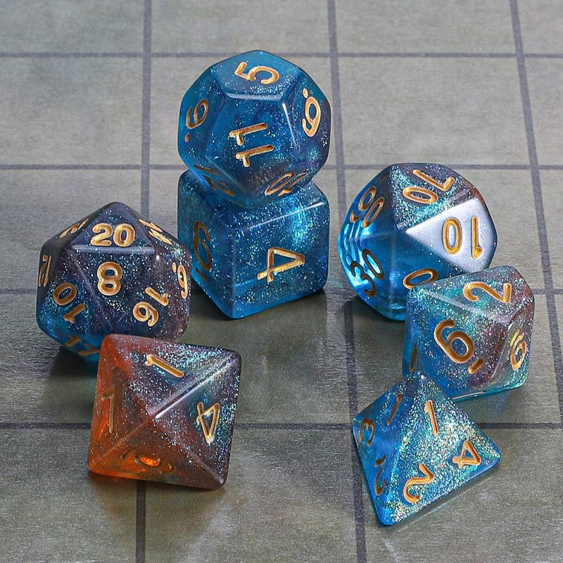 CiaraQ DND Polyhedral Dice Set with a Black Dice Bag for D&D RPG MTG Role Playing Table Games - Image 2