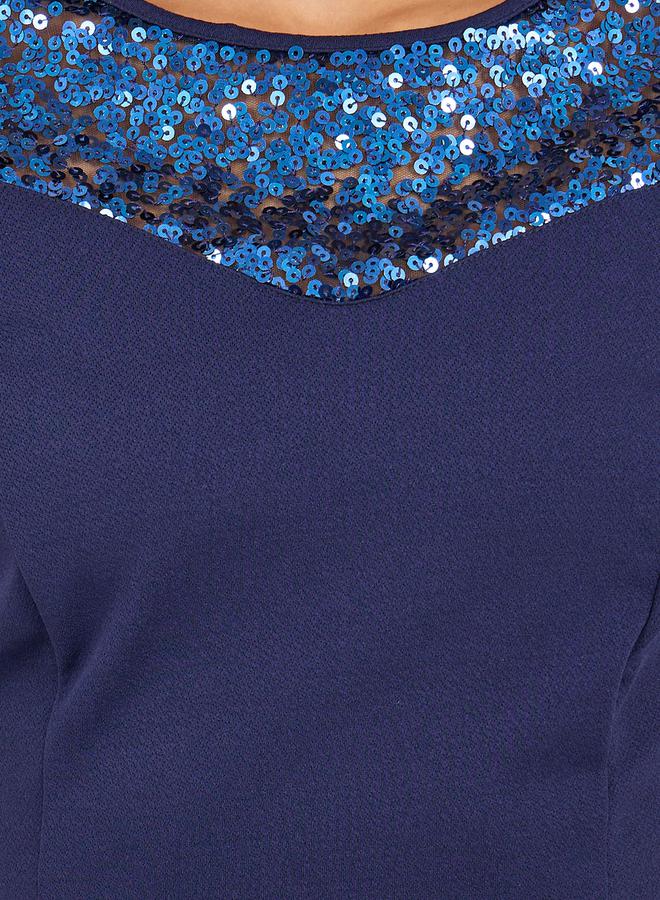 Styli Sequin Trimmed Sheath Dress  - Image 4