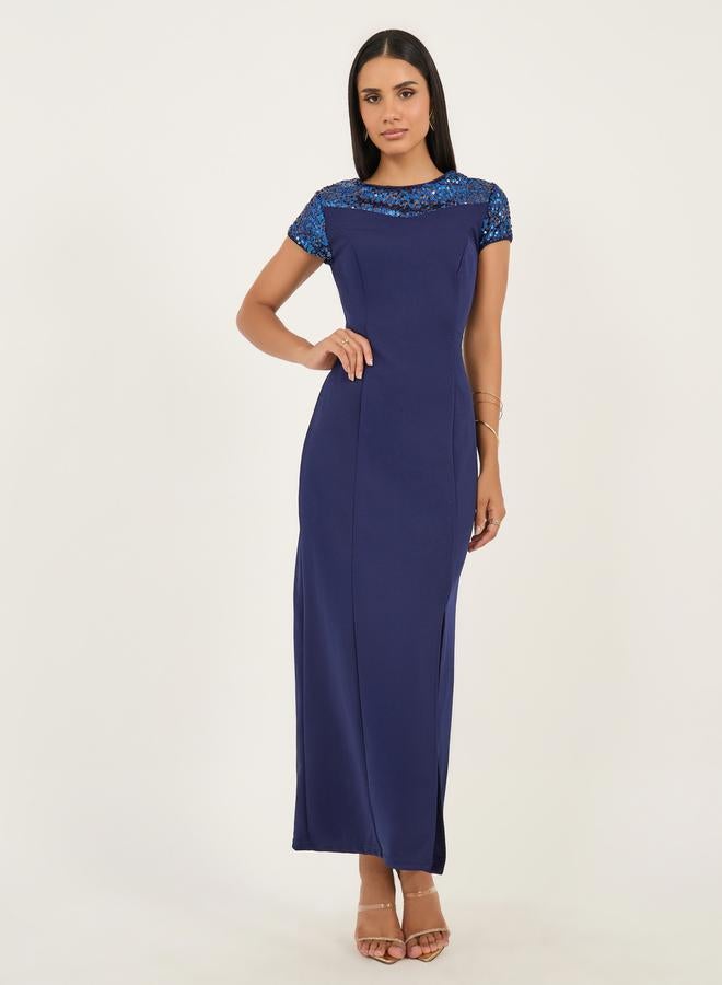 Styli Sequin Trimmed Sheath Dress  - Image 2