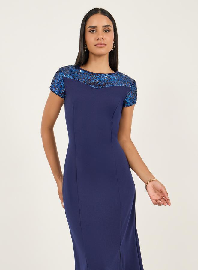 Styli Sequin Trimmed Sheath Dress  - Image 3