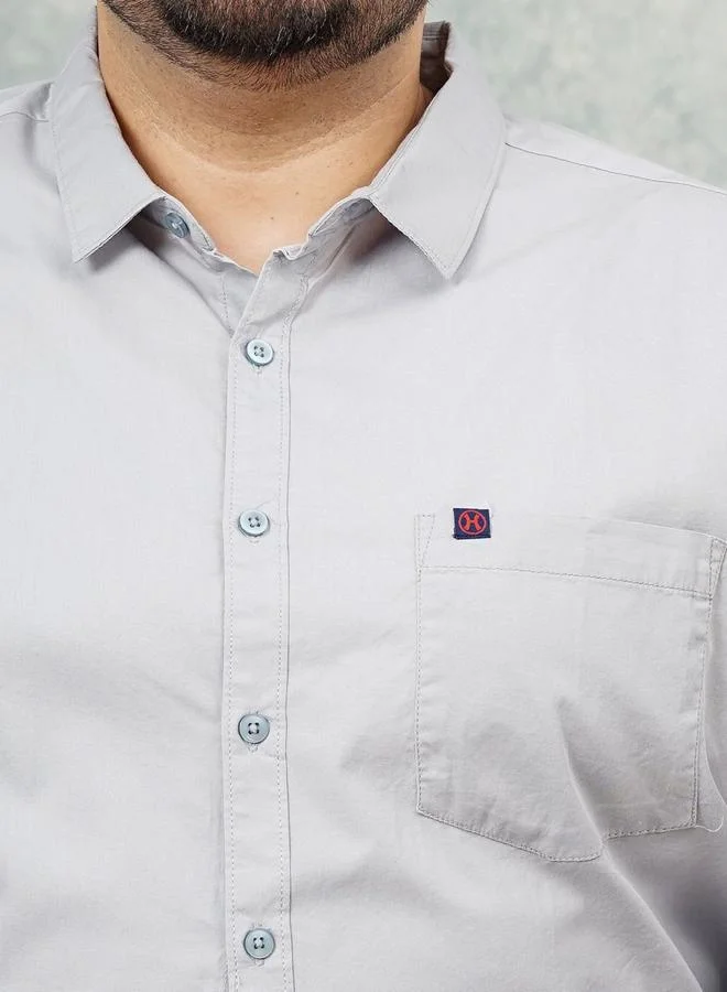 Take Two Plus Men Grey Regular Fit Casual Shirt By HardSoda