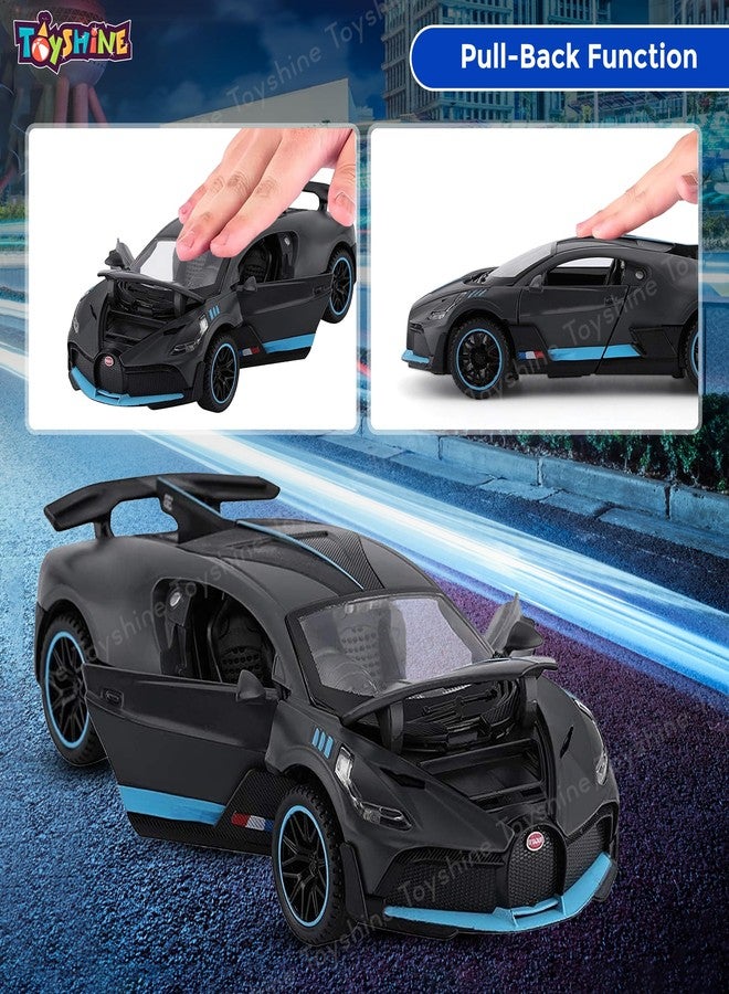 Toyshine 1:32 Scale Die Super Fast Racing Model Car with Music and Lights Along with Pull Back Function Opening Doors Feature for Kids Boy Girl 3+, Black - Image 3
