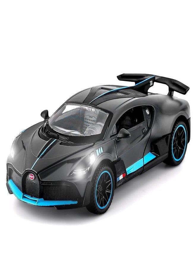 Toyshine 1:32 Scale Die Super Fast Racing Model Car with Music and Lights Along with Pull Back Function Opening Doors Feature for Kids Boy Girl 3+, Black - Image 1