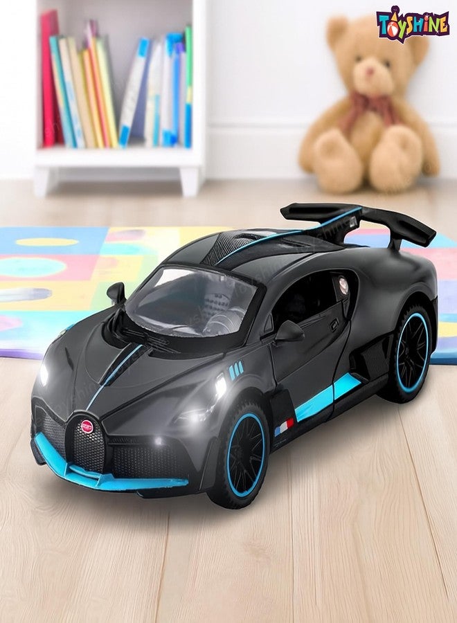 Toyshine 1:32 Scale Die Super Fast Racing Model Car with Music and Lights Along with Pull Back Function Opening Doors Feature for Kids Boy Girl 3+, Black - Image 4