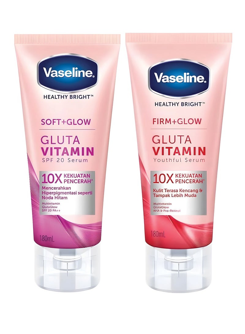 Vaseline Gluta Vitamin SPF20 and Youthful Serum each 180ml