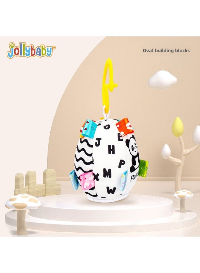 Jollybaby Black And White Geometric Building Blocks Square Car Hanging Bed Hanging 0-3 Years Old Baby Enlightenment Educational Comfort Toys-Color:Oval Car Hanging - Image 1