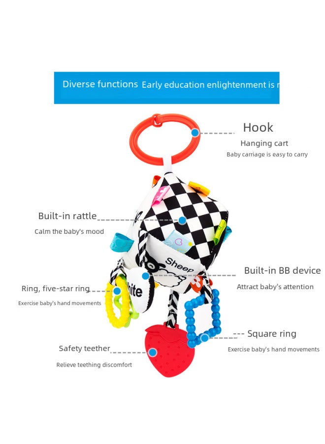 Jollybaby Black And White Geometric Building Blocks Square Car Hanging Bed Hanging 0-3 Years Old Baby Enlightenment Educational Comfort Toys-Color:Oval Car Hanging - Image 5