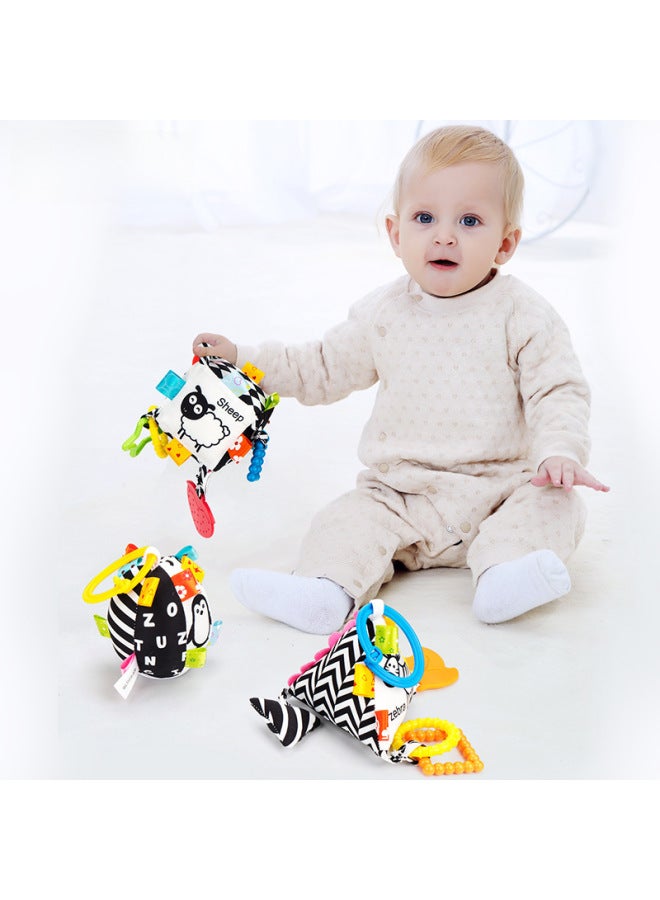 Jollybaby Black And White Geometric Building Blocks Square Car Hanging Bed Hanging 0-3 Years Old Baby Enlightenment Educational Comfort Toys-Color:Oval Car Hanging - Image 3