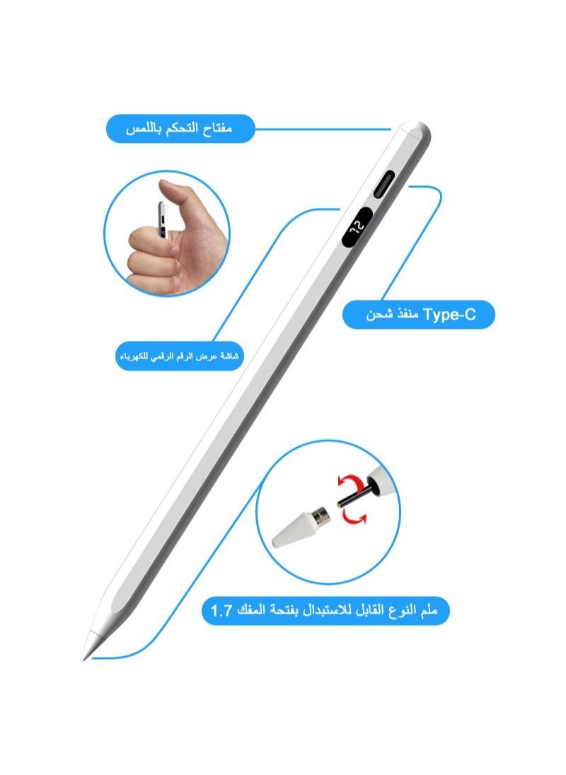 ULHYC - Rechargeable Capacitive Stylus Pen with Battery Level Indicator USB-C Fast Charging Broad Compatibility and Long Lasting Battery for Touchscreen Devices - Image 1