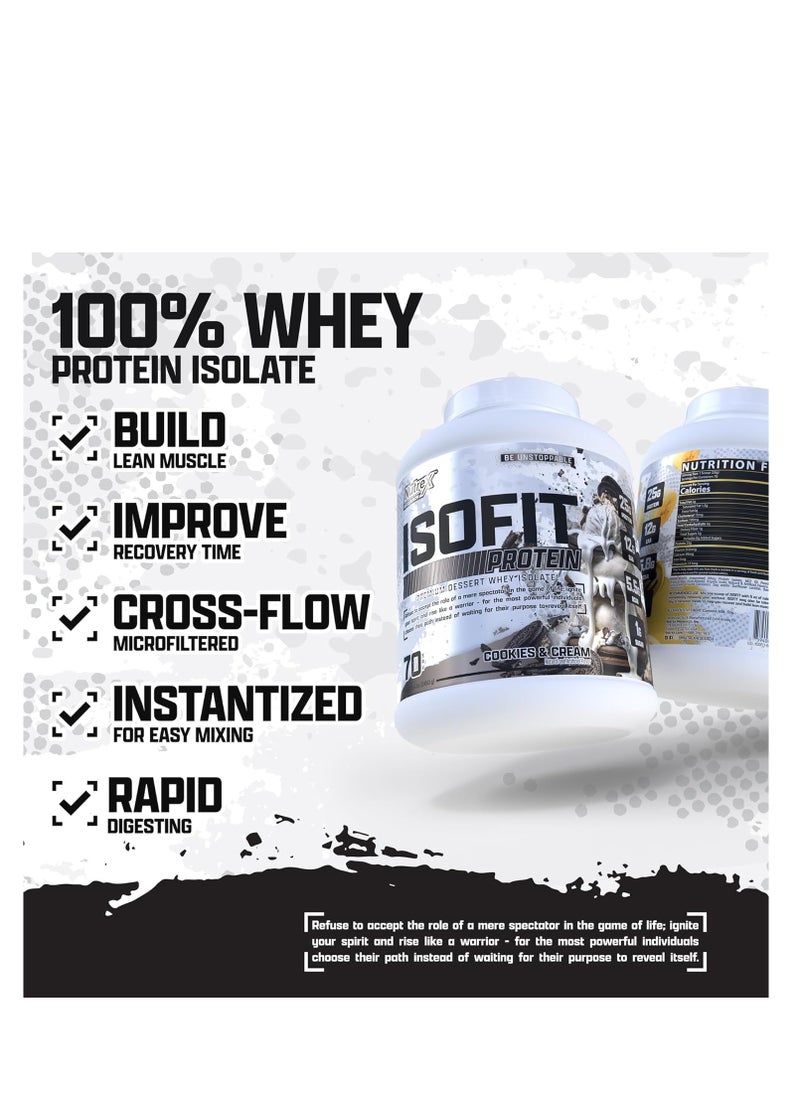 Nutrex Research IsoFit  Whey Protein Powder Instantized 100% Whey Protein Isolate Vanilla Bean Ice Cream 70 Servings 5lbs (2261 gm)  - Image 4