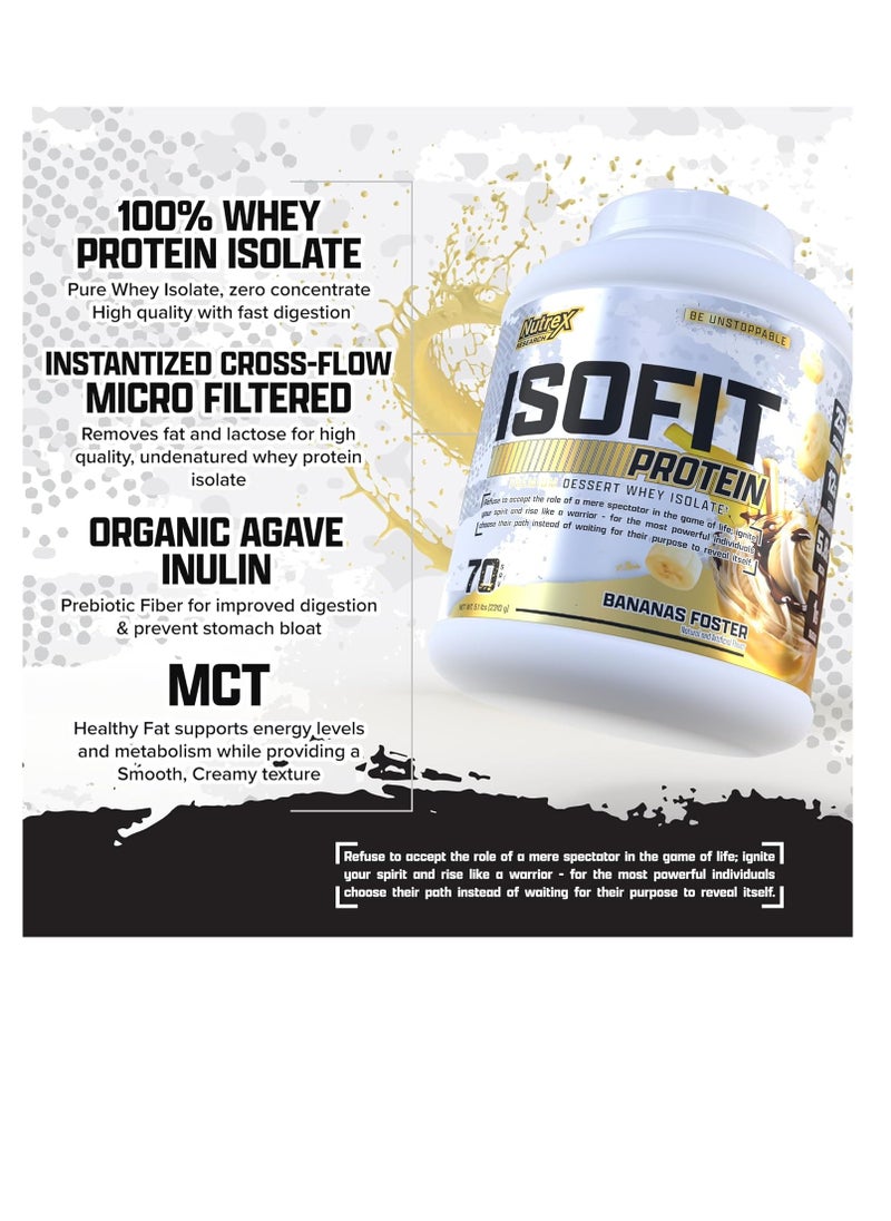Nutrex Research IsoFit  Whey Protein Powder Instantized 100% Whey Protein Isolate Vanilla Bean Ice Cream 70 Servings 5lbs (2261 gm)  - Image 3