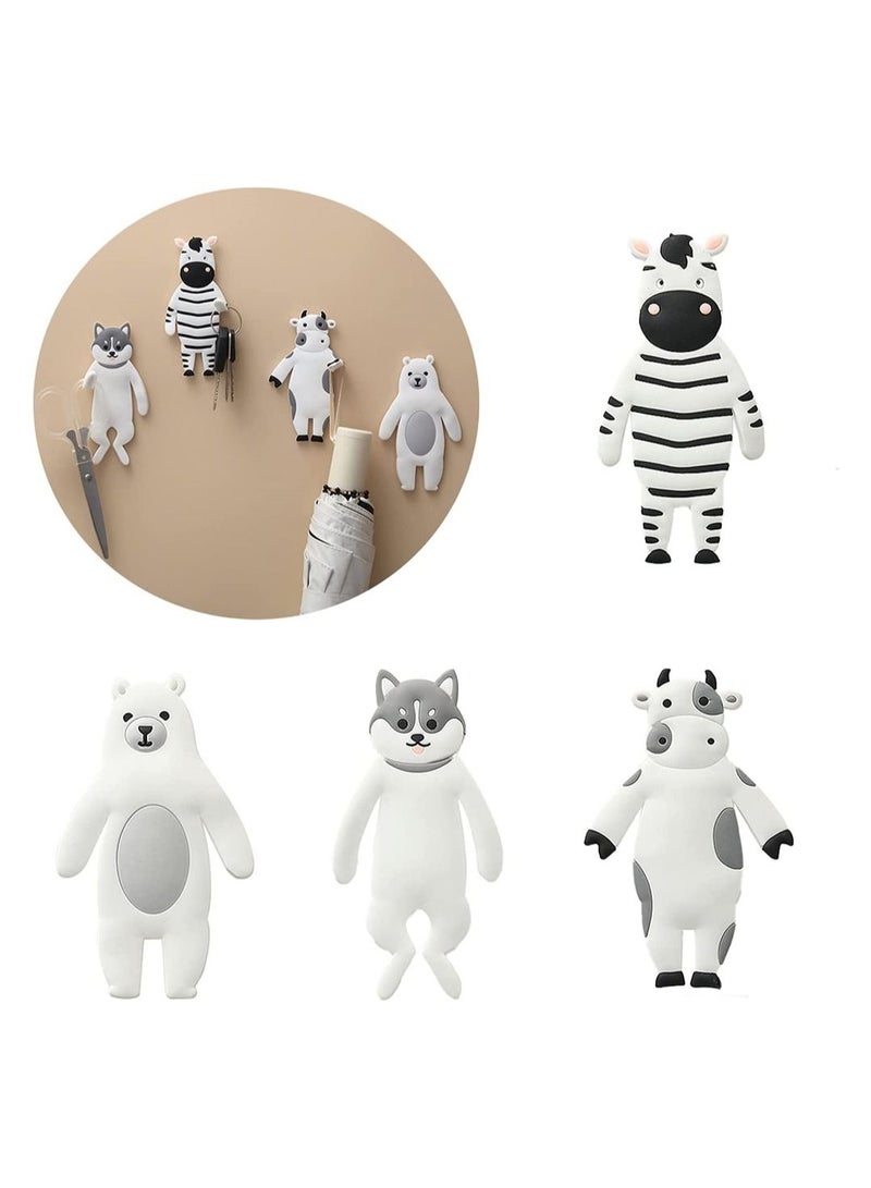 4pcs Adorable Decorative Wall Hooks Adhesive Adhesive Coat Hooks - Image 1