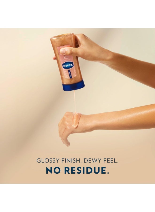 Vaseline Glazed & Glisten Sunlit Glow Body Gel Oil 200ml – Vanilla Cocoa Shimmering Moisturizing Body Oil - Image 2