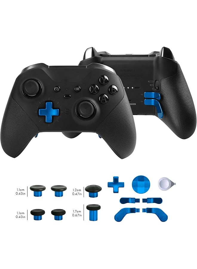 13 In 1 Metal Thumbsticks For Xbox One Elite Series 2 Elite Series 2 Controller Accessory Parts Gaming Accessory Replacement Metal Mod 6 Swap Joysticks 4 Paddles 2 D Pads 1 Tool(Plating Blue) - Image 2