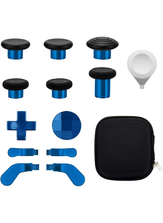13 In 1 Metal Thumbsticks For Xbox One Elite Series 2 Elite Series 2 Controller Accessory Parts Gaming Accessory Replacement Metal Mod 6 Swap Joysticks 4 Paddles 2 D Pads 1 Tool(Plating Blue) - Image 1