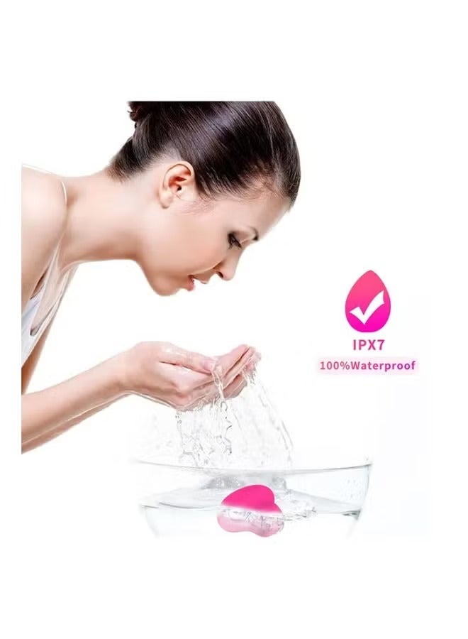 جهاز تدليك اهتزازي صغير للوجه والعين، جهاز تدليك شخصي بحلقة صغيرة لشد عضلات الوجه، ومكافحة الشيخوخة، وتخفيف الهالات السوداء، وانتفاخ العين والتعب، لون أحمر وردي - Image 2