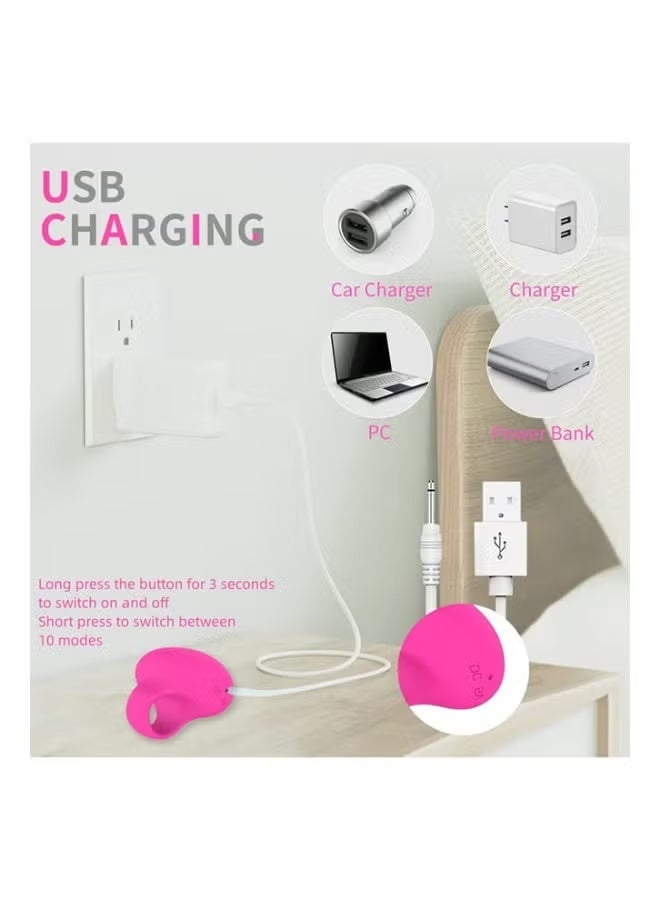 جهاز تدليك اهتزازي صغير للوجه والعين، جهاز تدليك شخصي بحلقة صغيرة لشد عضلات الوجه، ومكافحة الشيخوخة، وتخفيف الهالات السوداء، وانتفاخ العين والتعب، لون أحمر وردي - Image 5