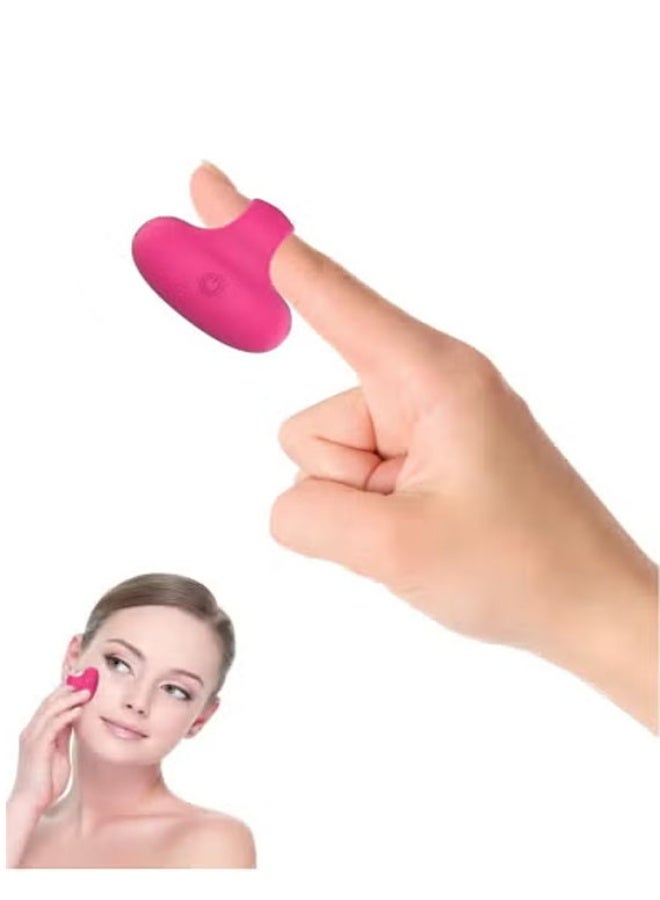 Compact Vibrating Face & Eye Massager, Mini Ring Personal Massager for Facial Muscle Firming, Anti-Aging, Dark Circle Relief, Eye Puffiness & Fatigue(Rose Red ) - Image 1